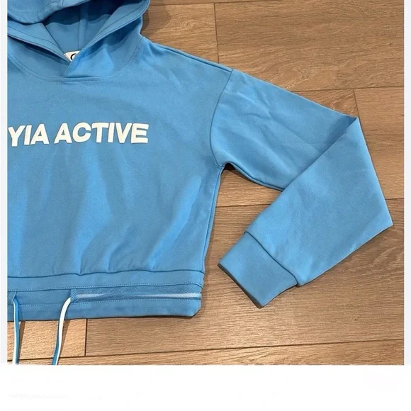 ZYIA Sky Blue Uppercut Cropped Pullover XXL Hoodie - Picture 4 of 13